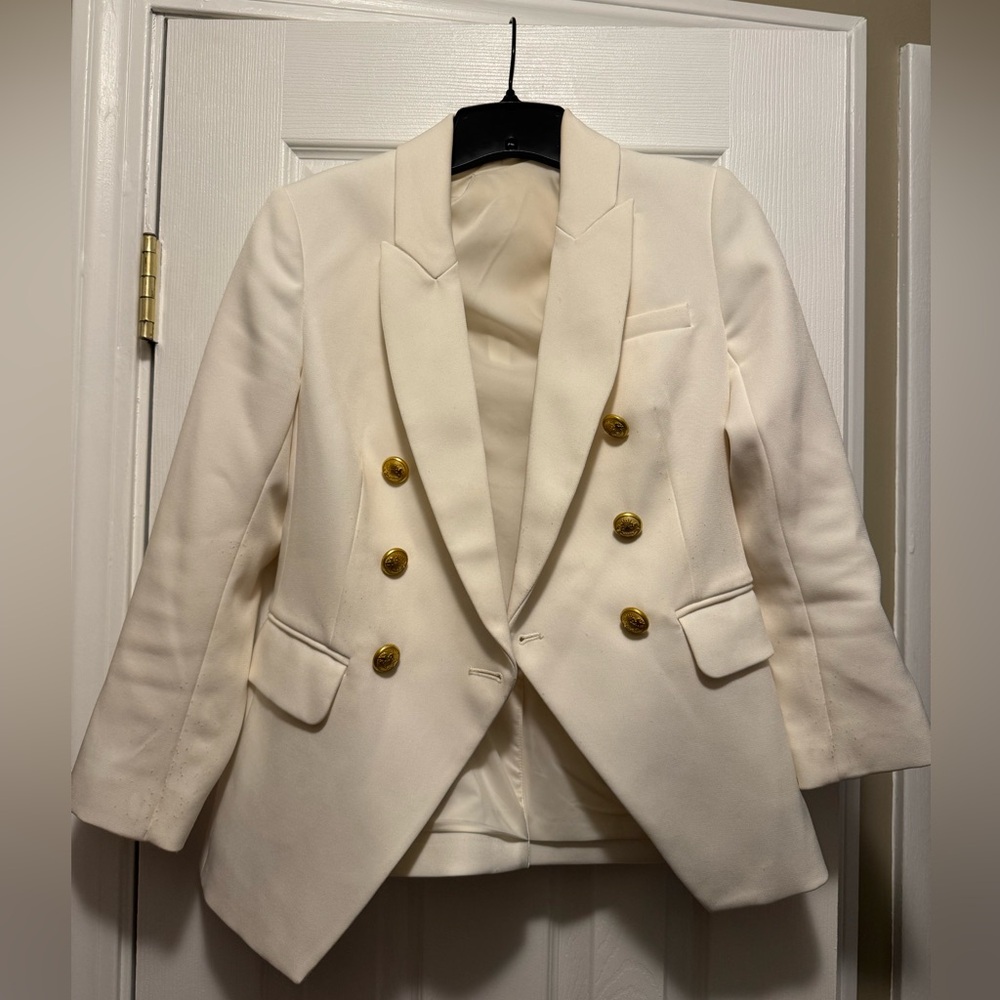 Express White Blazer with Gold Buttons